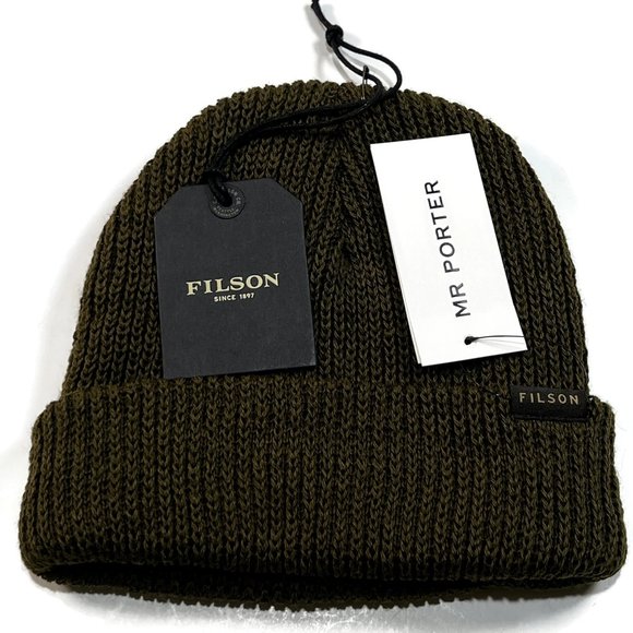 Filson Virgin Wool Knit Cuff Otter Green Watch Cap Beanie USA 11030235 New NWT - Picture 1 of 6